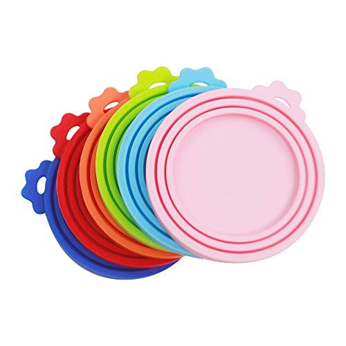 Yobbai 6 pack Pet Food Can Lids, Food Safe BPA Free & Dishwasher Safe, Can Covers Most Standard Size Dog and Cat Can Tops