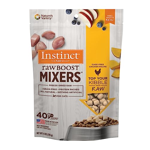 Instinct Raw Boost Mixers Freeze Dried Raw Cat Food Topper, Grain Free Cat Food Topper 6 Ounce (Pack of 1) - Chicken