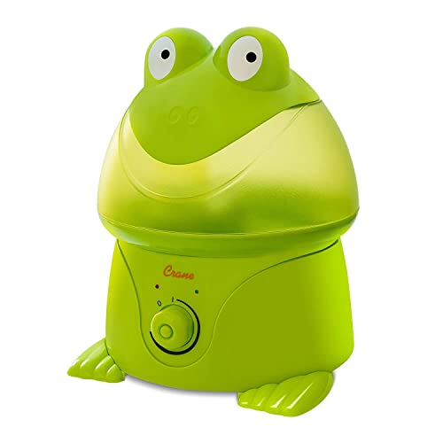 Crane Adorables Ultrasonic Humidifiers for Bedroom and Baby Nursery, 1 Gallon Cool Mist Air Humidifier for Large Room or Kid's Room, Humidifier Filters Optional, Frog - 1 Gallon - Frog