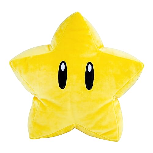 Club Mocchi Mocchi- Super Mario Plush - Super Star Plushie - Squishy Collectible Mario Toys and Plushies - 15 inch - Yellow - 15 inch
