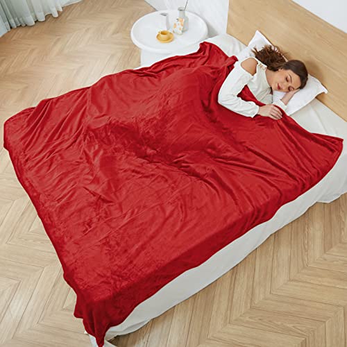 Electric Heated Blanket 72"x84" Full Size with 4 Heating Levels and 10 Hours Auto-Off Large Oversized Heating Blanket with Soft Plush Fabric for Bedding- Cherry Red - 1-red - Full(72"x84")