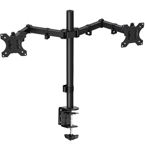 Tukzer Heavy Duty Dual LCD Monitor Desk Mount Stand with C-Clamp for 13 to 27-Inch Screen| Height Adjustable Arm Mount, Swivel & Tilt Support, Articulating Stand with Universal Vesa Plates (Black) - Dual Monitor Stand ₹2,299.00