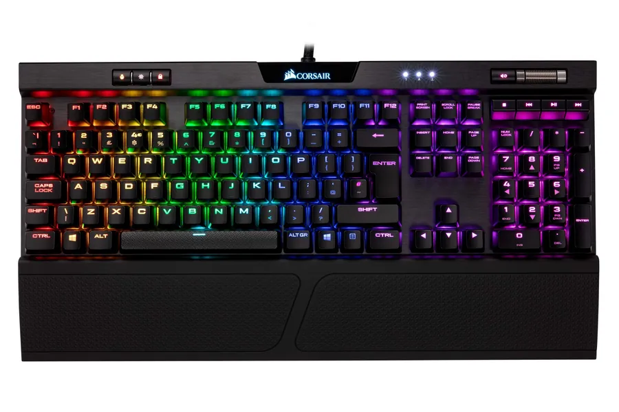 Corsair K70 RGB MK.2 Mechanical Gaming Keyboard (Cherry MX Blue Switches: Tactile and Clicky, Per Key Multicolour RGB Backlighting, Aluminium Chassis, QWERTY UK Layout) - Black (Amazon Exclusive)