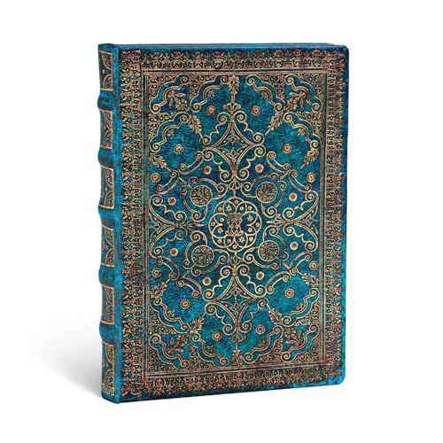 Paperblanks Notizbuch mit Lesebändchen & Innentasche | Azurblau | Midi (170 x 120 mm) | 176 Seiten | Liniert - Midi (180 x 130) - Liniert - Single