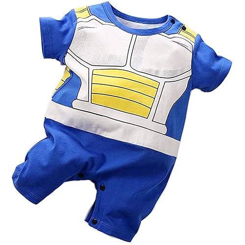Sxkayxr, Tutina per neonati in stile cartone animato, ispirata a Goku, unisex - 59cm/0-3 mesi - Blu 2