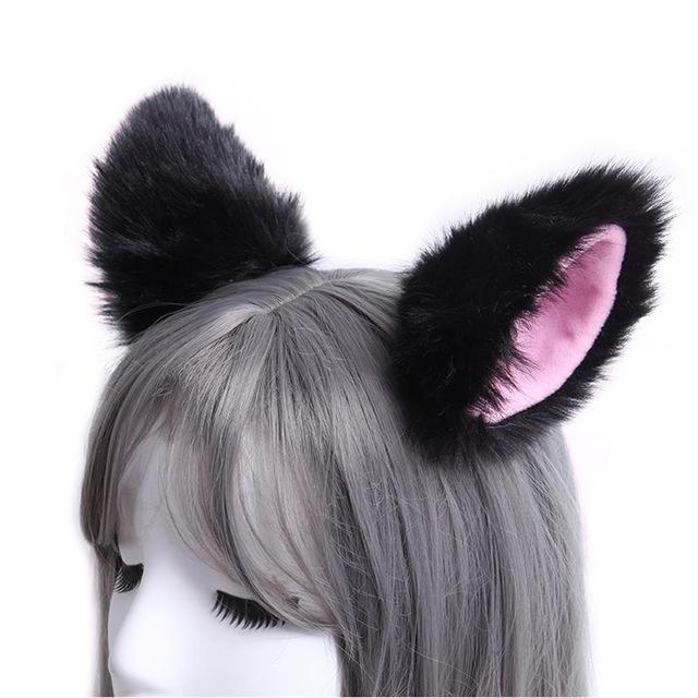 Clip In Neko Ears - Black & Pink