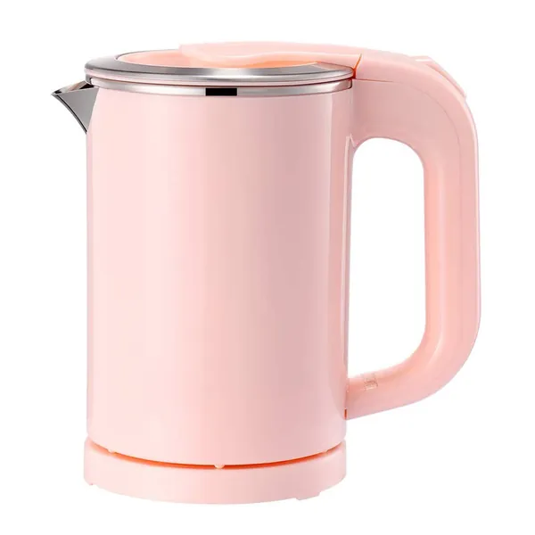 Eglaf 0.5L Small Electric Kettle - Portable Mini Stainless Steel Travel Kettle - Water Touch Inner Surface without Plastic & Cool Touch Outer Surface (Pink)