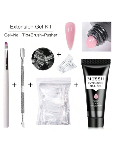 5Pcs Nail Extension Gel Set Soak Off Uv Led 10Ml Acrylic Crystal White Clear Nude Pink Gel Nail Polish Uv Construction Gel Nail Enhancement Gel For Home Diy Nail Manicure Art