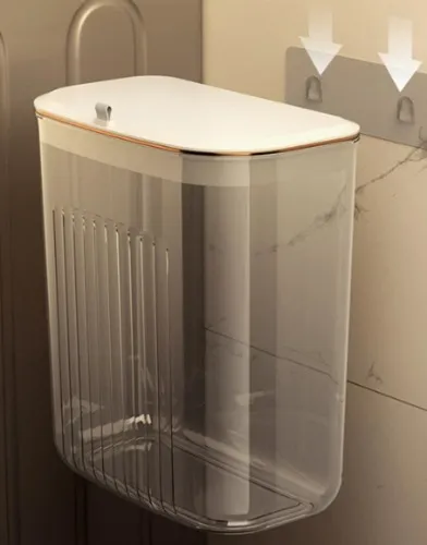 1pc Wall Mounted Transparent Storage Shelf, PET Multifunction Storage Box For Household