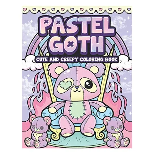 
                            Pastel Goth Cute And Creepy Coloring Book: Kawaii And Spooky Gothic Satanic Coloring Pages for Adults
                        