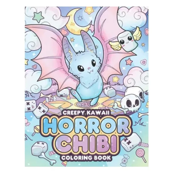 
                            Creepy Kawaii Horror Chibi Coloring Book: Pastel Goth Cute and Spooky Coloring Pages for Adults and Teens
                        