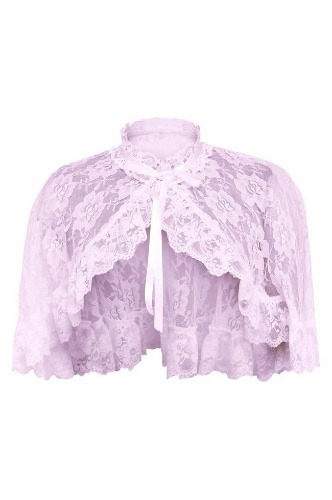 Lt Pink Lace Cape - REGULAR / As Shown