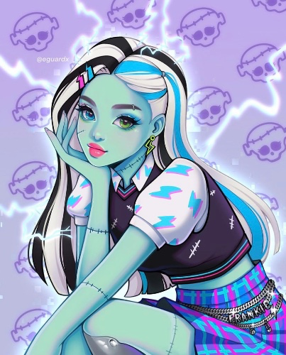 Custom Frankie Stein Monster High Wig