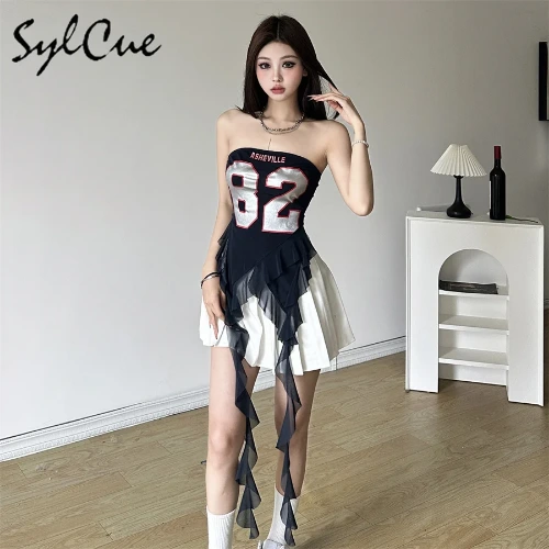 11.86US $ 51% OFF|Sylcue 2024 Spring New Letter Printing Fashionable High Street All match Mature Sexy Beautiful Hot Women's Tassel Wrap Vest| |   - AliExpress