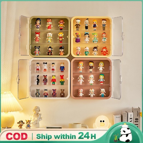 Doll Display Case Wall Mounted White