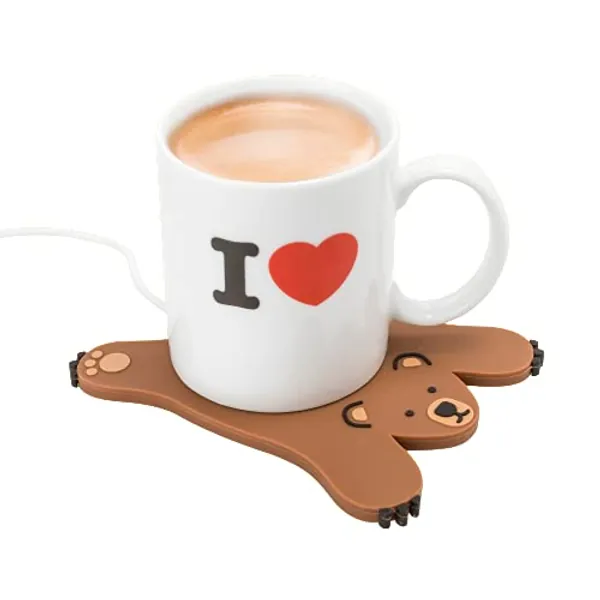 Mustard USB Mug Warmer Sleepy Bear Coffee Warmer Cup Coaster