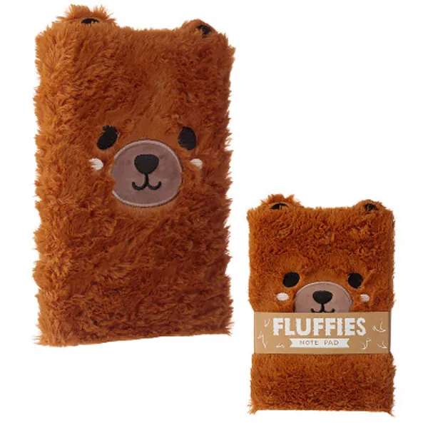 Puckator Fluffy Plush Notebook - Cute Bear Design