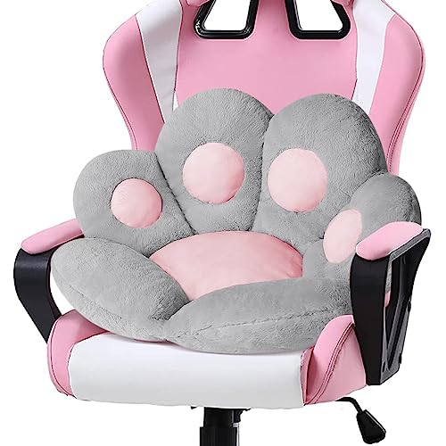 Ditucu Cat Paw Cushion Kawaii Chair Cushions 27.5 x 23.6 inch Cute Stuff Seat Pad Comfy Lazy Sofa Office Floor Pillow for Gaming Chairs Room Decor Grey - Grey a - Small