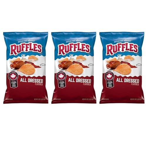 Ruffles All Dressed Ridged Potato Chips, 7.05oz (3-Pack) Ships from USA