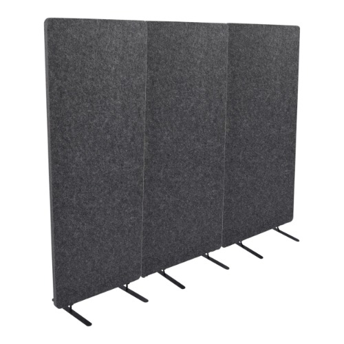 ReFocus™ Raw Freestanding Acoustic Room Divider 3 Pack – Reduce Noise and Visual Distractions with This Lightweight Room Separator (Ash Gray, 24" X 62") - 24" X 62" - 3 Pack Anthracite Gray