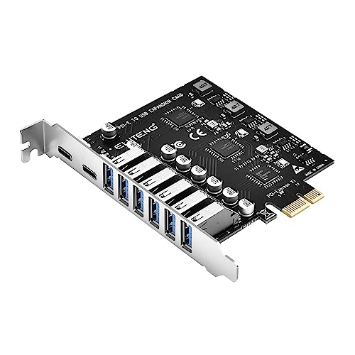 ELUTENG PCIE USB 3.0 Card PCI Expree to USB Expansion Card Super Speed 5Gbps PCI-e USB3 Hub Controller Adapter for Windows 11/10/8.1/8/7/XP/Vista - 6 USB + 2 Type C