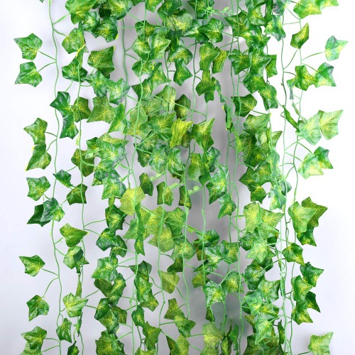 TTBD Artificial Vine, 12 Strands 83 ft Artificial Ivy Garland Plant Hanging Vine for Home Wedding Party Kitchen Garden Office Wall Decor