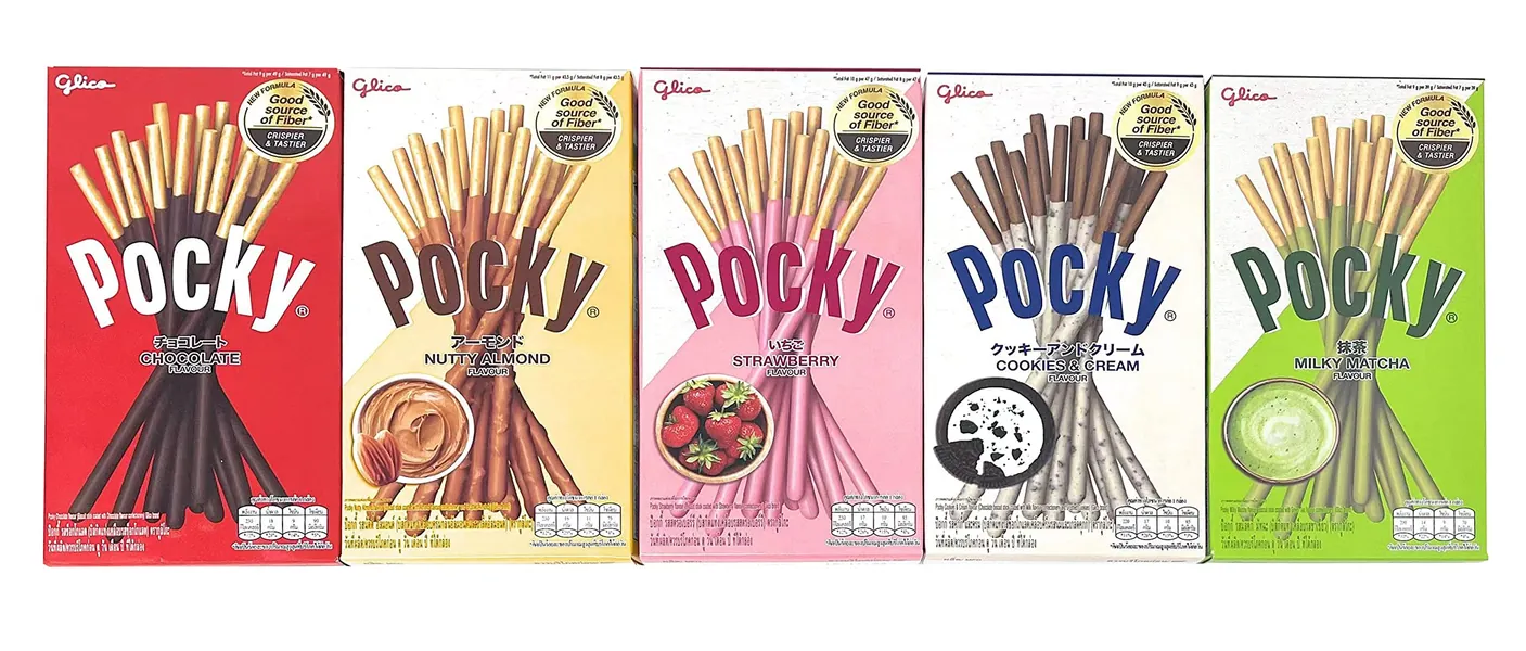 Pocky Biscuit Stick 5 Flavor Variety Pack (Pack of 5) (Total 7.2 oz) - Classic Flavors - 