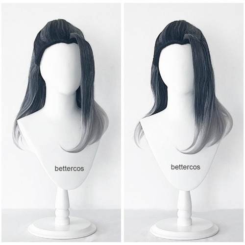 Valorant Viper Fade Game Cosplay Wig 50cm Long Heat Resistant Synthetic Hair Halloween Party Role Play Anime Wigs + Wig Cap