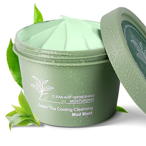 Green Tea Mud Mask - Green Tea Deep Cleanse Mask for Pore Cleansing & Moisturizing & Hydrating & Refreshing, Antioxidant Green Tea Face Mask Improves Overall Complexion, Clay Mask for All Skin Types - 3.52 OZ(pack of 1)