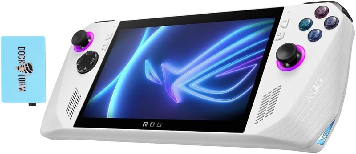 ASUS ROG Ally 7" 120Hz Gaming Handheld - Ryzen Z1 Processor - 16GB - RAM 2TB SSD - White with Dockztorm Hub - 2TB SSD - Ryzen Z1 Processor