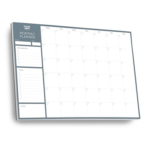 Monthly Planner Desk Pad by Clear Mind Concepts® – A3 Size - 24 Undated Tear Off Sheets 160gsm Thick Paper - To Do Checklist Notes for Home Business Office Study Productivity Planning and Organising - A3 Standard