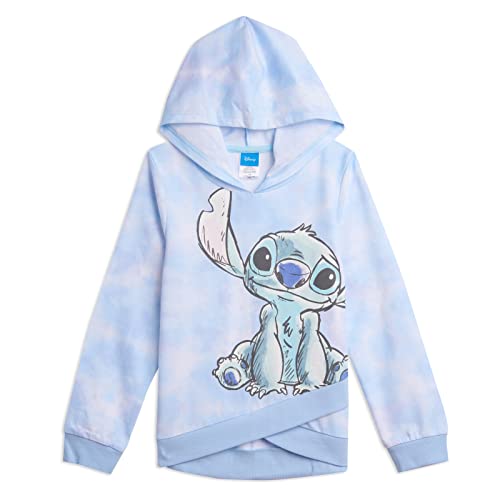 Disney Lilo & Stitch Girls French Terry Crossover Hoodie Toddler to Big Kid - 14-16 - Blue