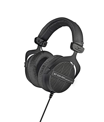 beyerdynamic DT 990 PRO Limited Black Edition 250 Ohm. Einseitig kabelgebundener Over-Ear-Studiokopfhörer für Mixing, Mastering und Editing - Schwarz - Single