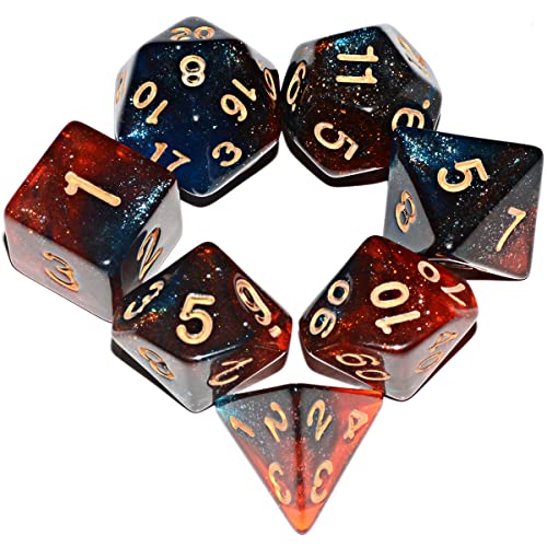 Galaxy Dice Set| Blue Red DND Dice Set for Board Game - Blue Red