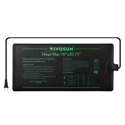 VIVOSUN Durable Waterproof Seedling Heat Mat Warm Hydroponic Heating Pad 10" x 20.75" MET Standard - 1-Pack 10"x20"