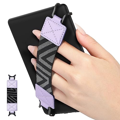 MoKo Universal Hand-Strap for 6-8'' Kindle, Kobo, Lenovo, Sony Tablets & E-Book Readers, High-Elasticity Grip, Taro Purple - Patterned Strap - Taro Purple