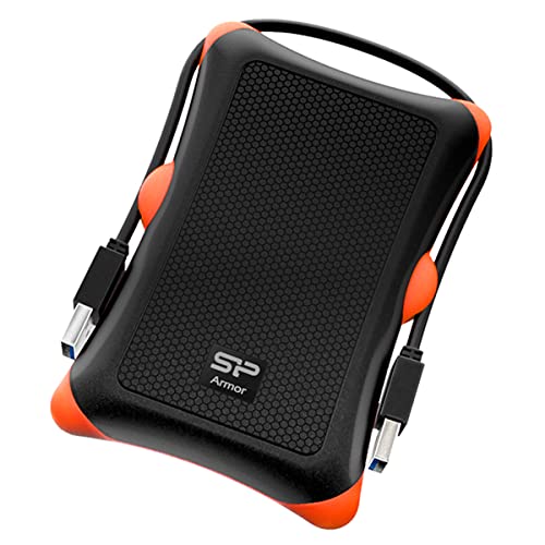 SP 1TB Rugged Portable External Hard Drive Armor A30, Shockproof USB 3.0 for PC, Mac, Xbox and PS4, Black - 1TB - Black-Orange