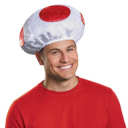 Disguise Men's Mushroom Hat Costume Accessory - Adult Red - One Size - Red