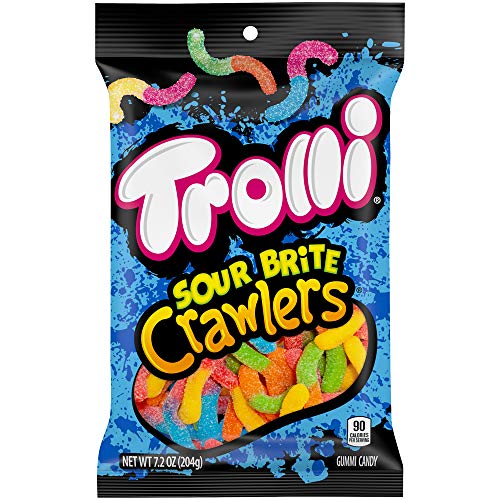 Trolli Sour Brite Crawlers Candy, Original Flavored Sour Gummy Worms, 7.2 Ounce - Original - 7.2oz, Pack of 1
