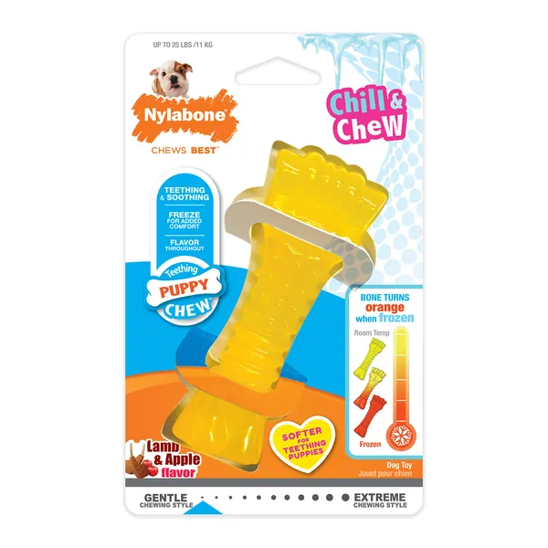 Nylabone Chill and Chew Dog Chew Toy for Teething Puppies and Small/Medium/Large Dogs - Puppy Lamb & Apple Small/Regular (1 Count)