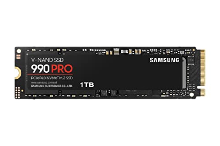 Samsung 990 PRO 1TB PCIe 4.0 (up to 7450 MB/s) NVMe M.2 (2280) Internal Solid State Drive (SSD) (MZ-V9P1T0BW) - 1 TB - 990 PRO