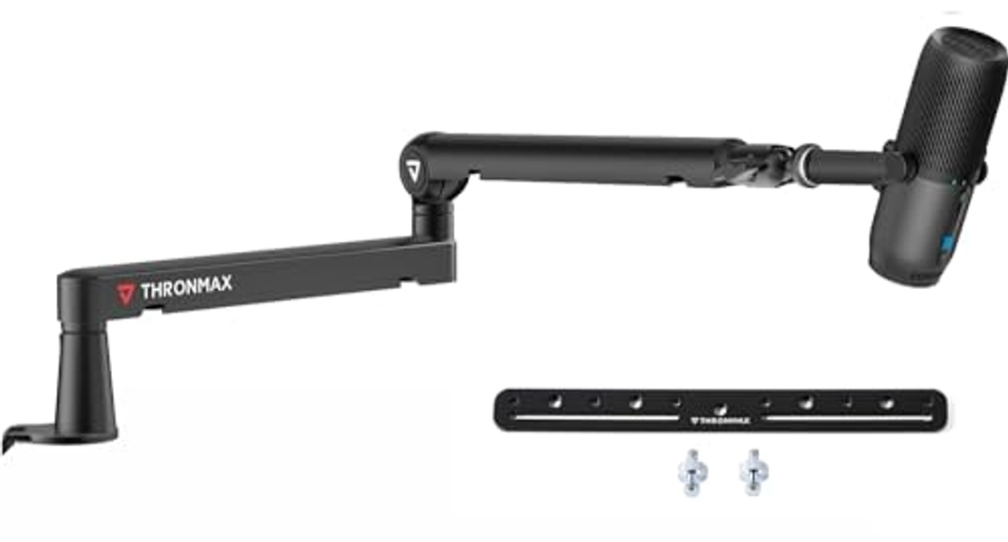 THRONMAX Twist S6 Microphone Boom Arm, Low Profile Mic Stand with Cable Management,Desk Clamp, Versatile Mounting, All-Metal and Fully Adjustable Mic Arm for Streaming, Gaming, Home Office,Universal…