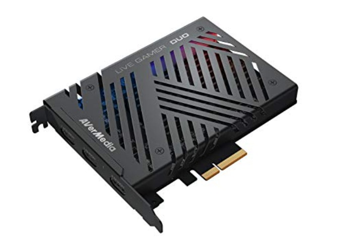 AVerMedia Live Gamer Duo GC570D, 4Kp60 HDR-Passthrough PCI-E, latencia Extremadamente Baja, compatible para Xbox, Playstation y PC - 1080p Dual HDMI PCIe