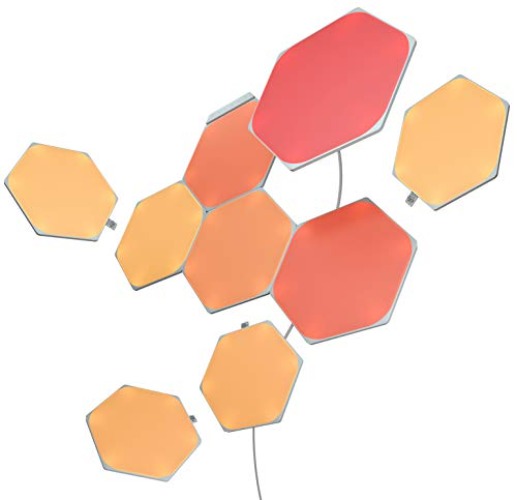 Nanoleaf Shapes Hexagon Starter Kit, 9 Smart Light Panels LED RGBW - Modular Wi-Fi Colour Changing Wall Lights, Works with Alexa Google Assistant Apple Homekit, for Room Decor & Gaming - 9 Pack Starter Kit