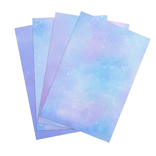 Pllieay 4 Pieces Printed Aida Cloth 14 Count Cross Stitch Fabric, Embroidery Cloth, 18 x 12 Inch, Starry Sky Printed Patterns - Starry Sky
