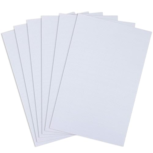 Similane 6 Pieces Aida Cloth 14 Count Cross Stitch Fabric, White, 12 by 18-Inch - White