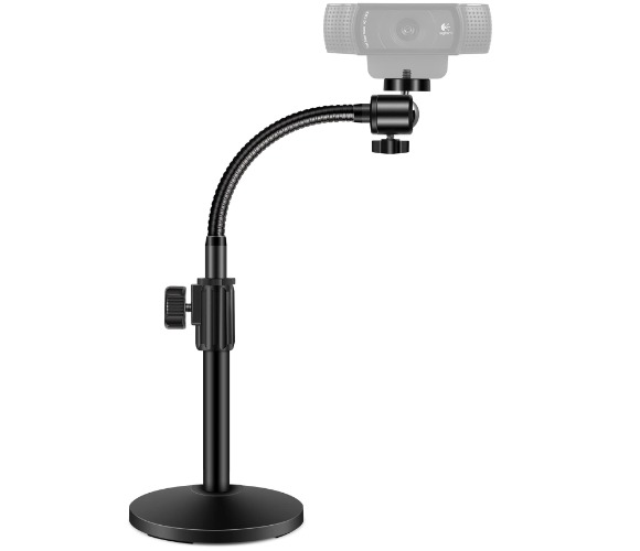 InnoGear Webcam Stand, Upgraded Flexible Desktop Stand Gooseneck Stands Holder for Logitech Webcam C922 C930e C920S C920 C615 C960 and BRIO and Other Devices with 1/4" Thread - 