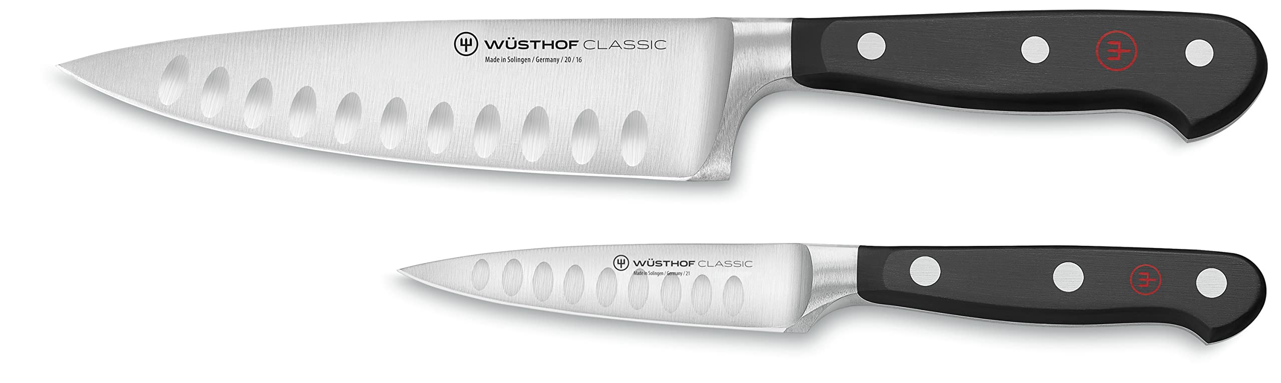 Wüsthof Classic Hollow Edge 2-Piece Chef's Knife Set, Black, 6 nd 3.5-inch - 6-inch and 3.5-inch