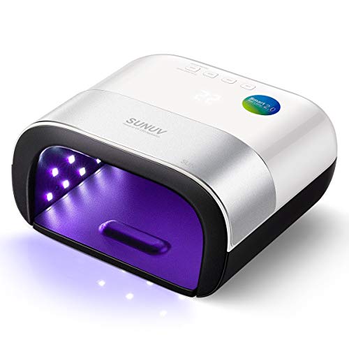 UV LED Nagellampe, SUNUV 48W Professioneller Gel Lampe Nageltrockner für Gelpolitur-Härtungslichtmaschine, mit automatischem Sensor und LCD-Display für Heim- und Nagelstudio, Geschenk Valentinstag