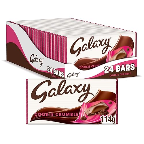 Galaxy Cookie Crumble Chocolate Bar Bulk Box, Chocolate Gift, Milk Chocolate, Bulk Chocolate, 24 x 114g - Chocolate - 114 g (Pack of 24)
